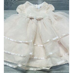 Biscotti Baby Soft Pink Sequin Top Baby Dress 6-9 Months EUC